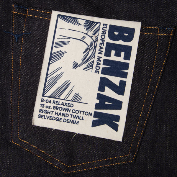 B-04 RELAXED TAPERED 13 oz. Brown Cotton Selvedge