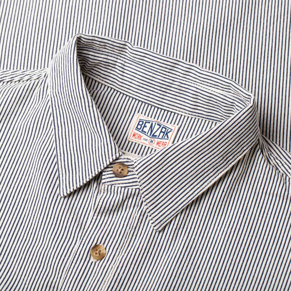 BWS-01 WORK SHIRT 6.5 oz. Blue & White Cord Stripe