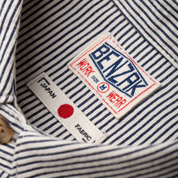 BWS-01 WORK SHIRT 6.5 oz. Blue & White Cord Stripe