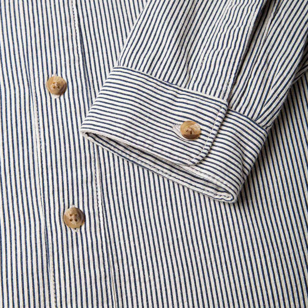 BWS-01 WORK SHIRT 6.5 oz. Blue & White Cord Stripe