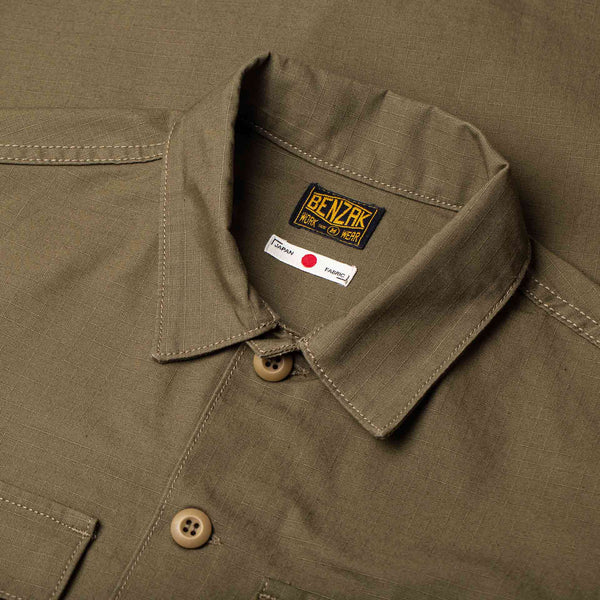 BWS-03 MILITARY OVERSHIRT 8 oz. Olive Drab Ripstop