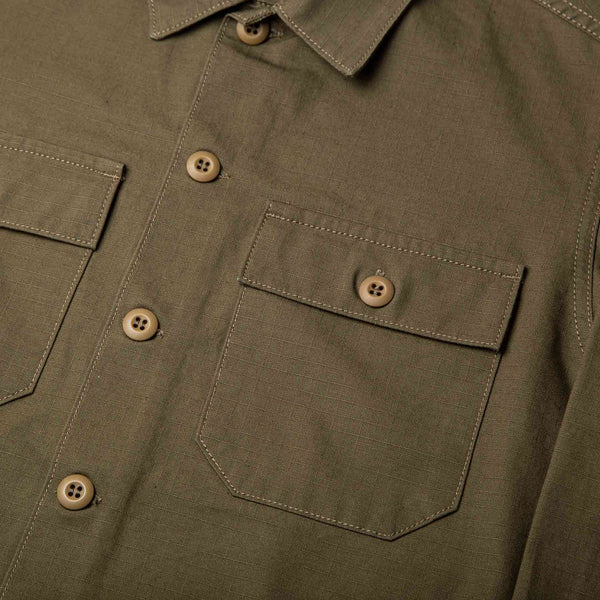 BWS-03 MILITARY OVERSHIRT 8 oz. Olive Drab Ripstop