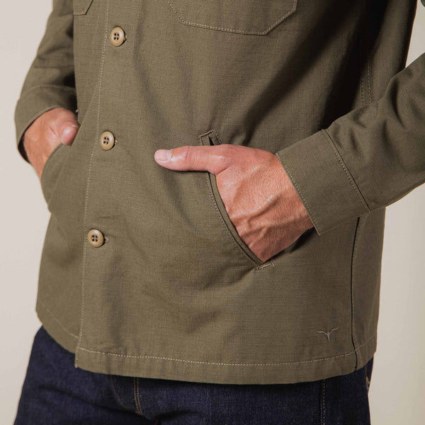 BWS-03 MILITARY OVERSHIRT 8 oz. Olive Drab Ripstop