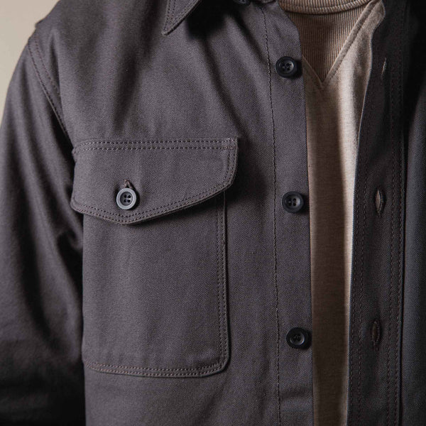 BWS-04 SCOUT OVERSHIRT 9 oz. Slate Selvedge Duck Canvas