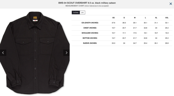 BWS-04 SCOUT OVERSHIRT 9.5 oz. Black Military Sateen