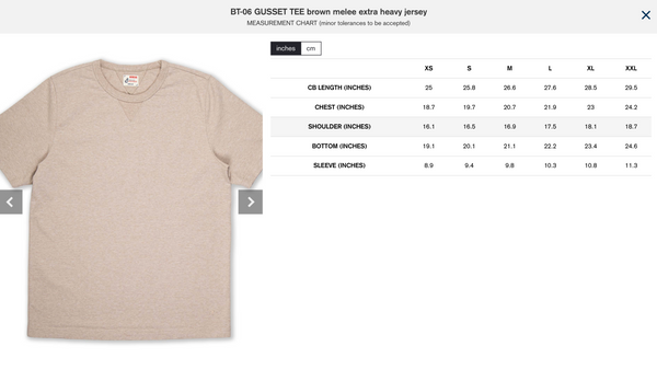 BT-06 GUSSET TEE Brown Melee Extra Heavy Jersey